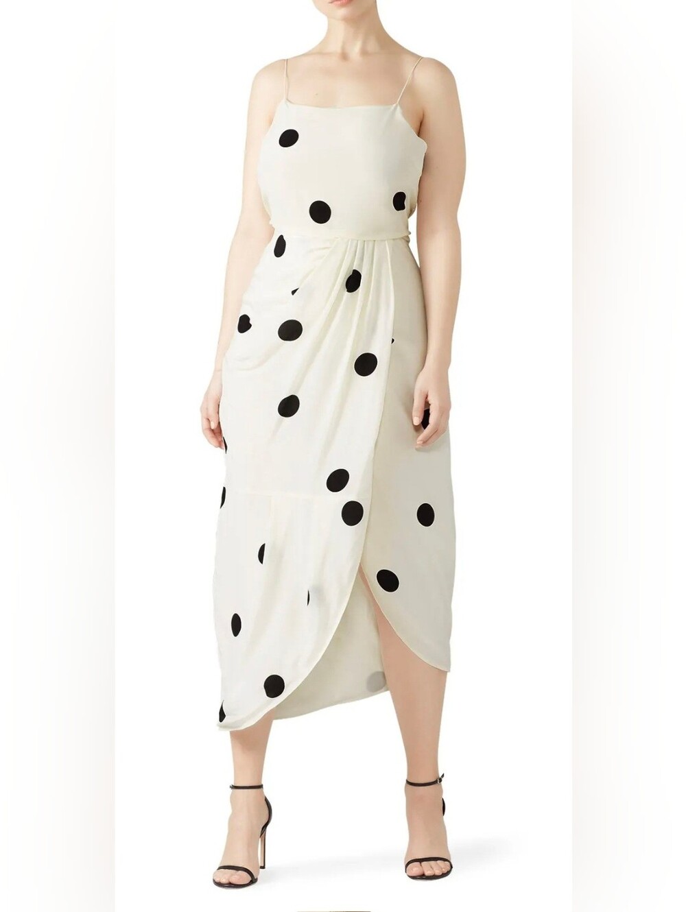 Derek Lam - 10 Crosby, Cream Maxi Dress with Black Polka Dots - Picture 5 of 6